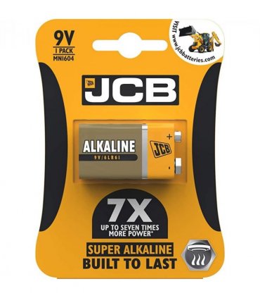 JCB PP3 Size  Super Alkaline Batteries 1 Per Card