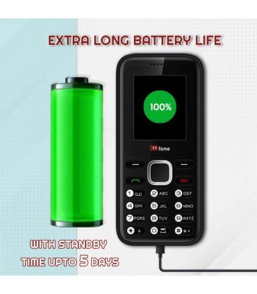TTfone TT150 Unlocked Basic Mobile Phone UK Sim Free, Long Battery Life, Dual Sim with camera and games, easy to use, durable and light weight pay as you go - Red with Mains Charger and Vodafone Sim Card