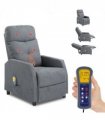 Fabric With 6-Point Massage Heating Function Recliner Light Gray