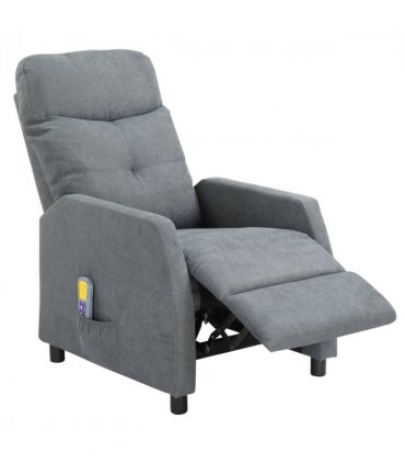 Fabric With 6-Point Massage Heating Function Recliner Light Gray