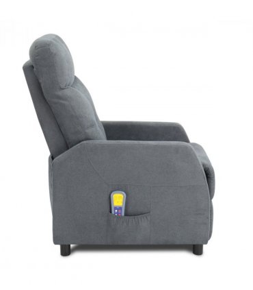 Fabric With 6-Point Massage Heating Function Recliner Light Gray