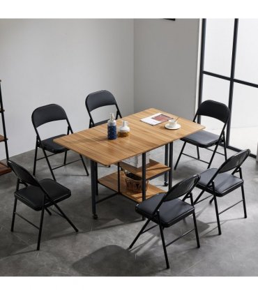 【Old Code：33457557】4pcs Elegant Foldable Iron & PVC Chairs for Convention & Exhibition Black