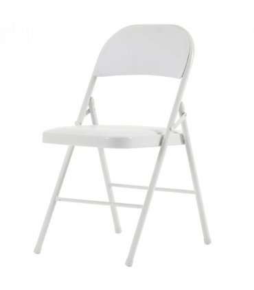 【Old Code：33292149】4pcs Elegant Foldable Iron & PVC Chairs for Convention & Exhibition White