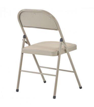 4pcs Elegant Foldable Iron & PVC Chairs for Convention & Exhibition  Light  Brown