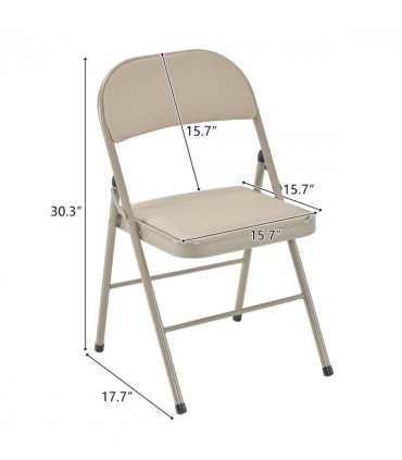 4pcs Elegant Foldable Iron & PVC Chairs for Convention & Exhibition  Light  Brown