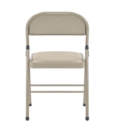 4pcs Elegant Foldable Iron & PVC Chairs for Convention & Exhibition  Light  Brown