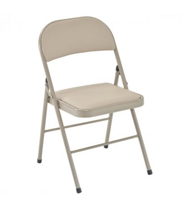 4pcs Elegant Foldable Iron & PVC Chairs for Convention & Exhibition  Light  Brown