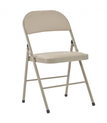 4pcs Elegant Foldable Iron & PVC Chairs for Convention & Exhibition  Light  Brown