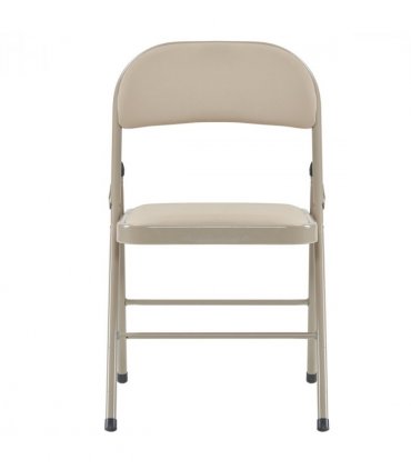 4pcs Elegant Foldable Iron & PVC Chairs for Convention & Exhibition  Light  Brown