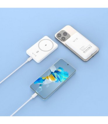 Wyeflux Slim Magnetic 5K Portable Power Bank - White