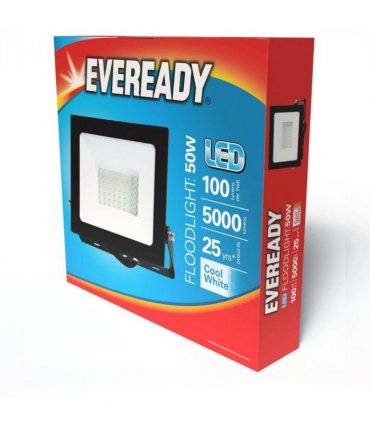 Eveready 50W IP65 LED Floodlight - 5,250 Lumen - 4,000K (Cool White)