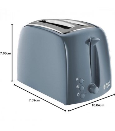 Russell Hobbs Textures 2-Slice Toaster 850 W, Grey 21644