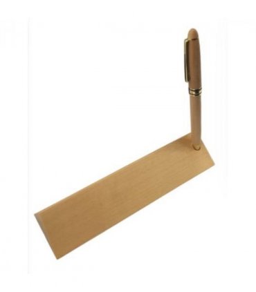 Imperial Wooden Light Brown Gold Trim Ball Pen With Handmade Triangle Wooden Box IMP309 - CLEARANCE MIGHT NEEDS RE-REFILL