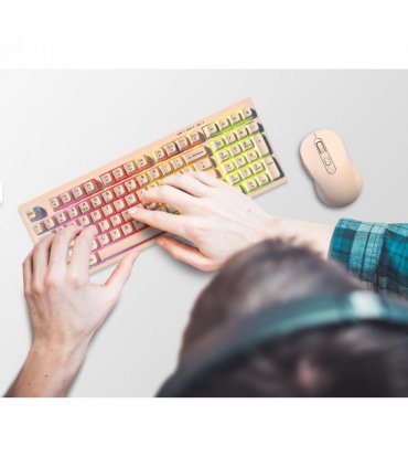 Wyeflow Wireless Gaming  RGB Backlit Keyboard - Beige