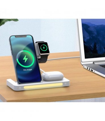 WYEFLUX 15W 3-in-1 Wireless Charging Stand with LED Light