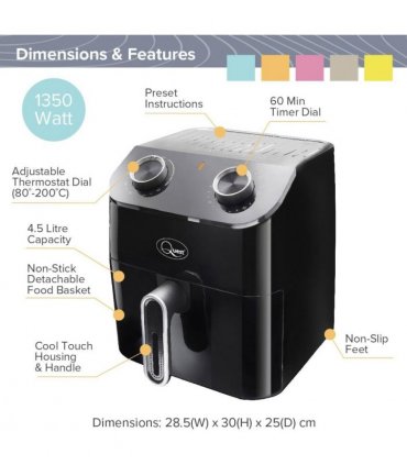 Quest  4.5L Manual Dial Air Fryer