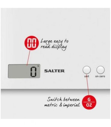 Salter Arc Scale White Electronic Food Scale 3Kg