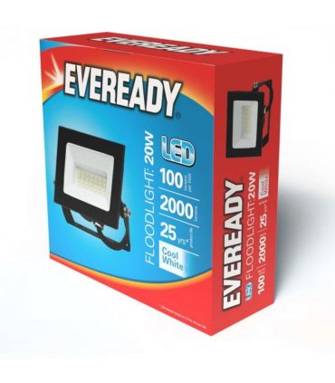 Eveready 20W IP65 LED Floodlight - 2,100 Lumen - 4,000K (Cool White)