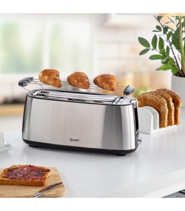 Quest 4 Slice Stainless Steel Toaster with warming rack