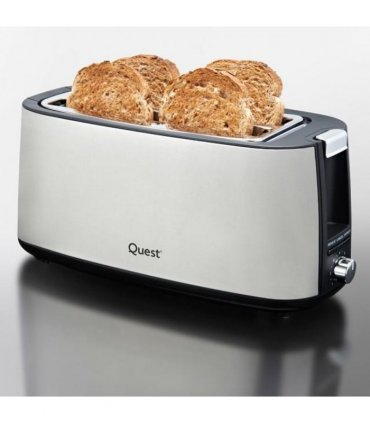 Quest 4 Slice Stainless Steel Toaster with warming rack