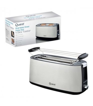 Quest 4 Slice Stainless Steel Toaster with warming rack