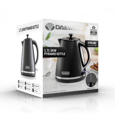 Daewoo Stirling 1.7L Pyramid Electric Kettle 3000w Black SDA2624