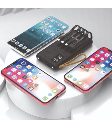 WYEFLUX 10000mAH Power Bank With 3 Built-In Cables