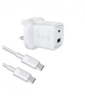 WYEFLUX 32W Dual Port USB-C & USB-A Charging Kit with USB-C to USB-C Cable (Gan III)