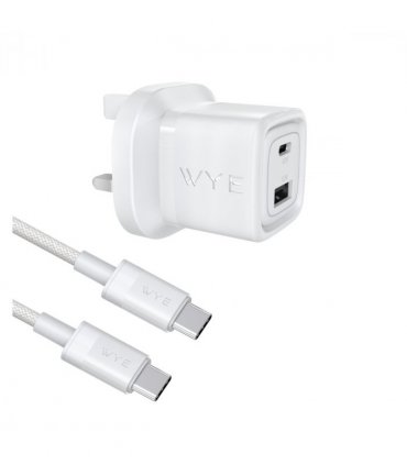WYEFLUX 32W Dual Port USB-C & USB-A Charging Kit with USB-C to USB-C Cable (Gan III)
