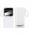 WYEFLUX 10000mAh Portable Power Bank with Built-In Cables and LED Lights