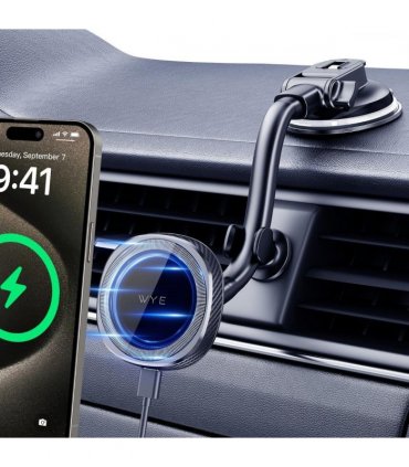 Wye 15W In-Car Wireless Charging Dashboard & Windshield Long Holder