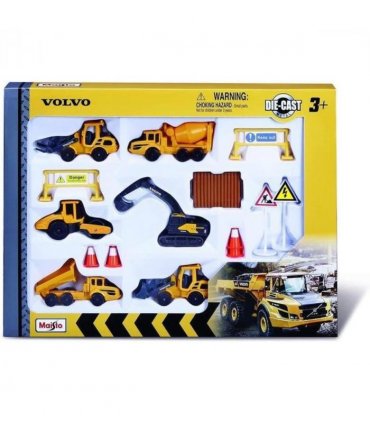 Maisto Mini Working Machines VOLVO CONSTRUCTION SET – Incredibly Detailed Die-Cast Replica Collectible Model M12376