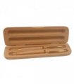 Imperial Wooden Laight Brown Gold Trim 2 Ball Pens With Handmade Wooden Box Gift Set IMP310R - CLEARANCE MIGHT NEEDS RE-REFILL