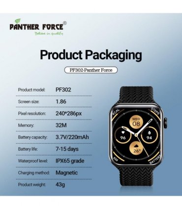 Panther Force 1.86" AMOLED Display Smartwatch