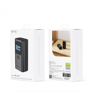 WYEFLUX High Speed Charging Mini Power Bank With LED Display 10K mAh - Dark Grey