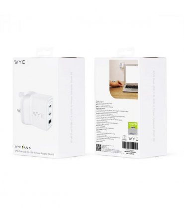 WYEFLUX 67W Dual USB Type C & USB-A Power Adapter (GaN III)