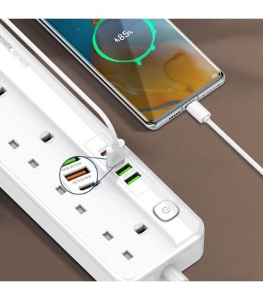 WYEFLUX Extension Socket 10A Electric Outlets With USB PD QC3.0 Charging Ports