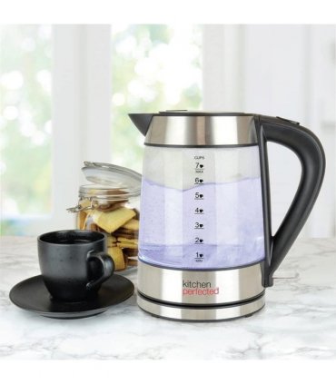 KitchenPerfected Eco-Friendly 1.7Ltr Illuminated Cordless Glass Kettle