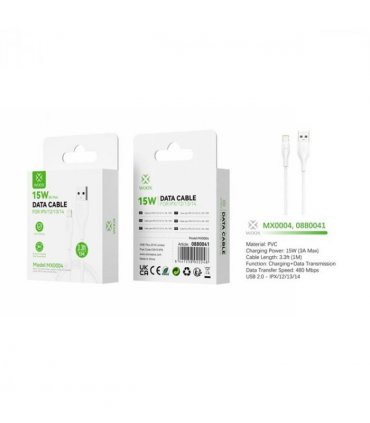 Woox USB to 8 Pin Charging Cable 1M (Pack of 12) £0.50 Each