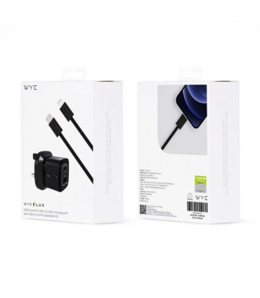 WYEFLUX 32W Dual Port USB-C & USB-A Charging Kit With USB-C to 8-Pin Cable (Gan III)