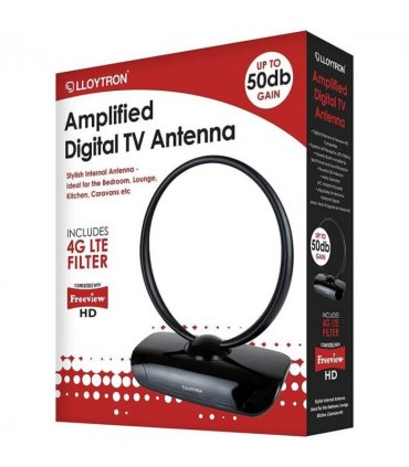 Lloytron Active Indoor Loop TV Antenna - 50dB