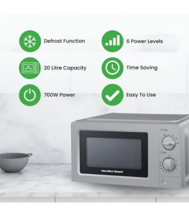 Hamilton Beach Microwave 700W 20 Litre Silver HB70T20S