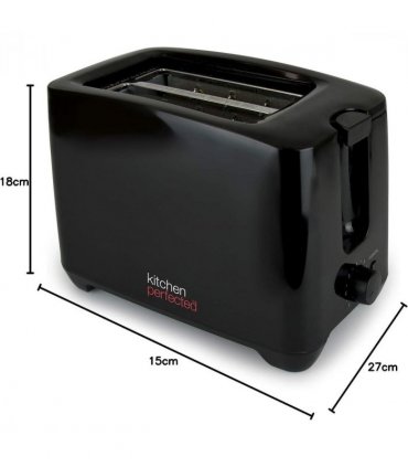 Kitchen Perfected Kettle 2000W Fast Boil 1.7l & 2 Slice Toaster Set - black