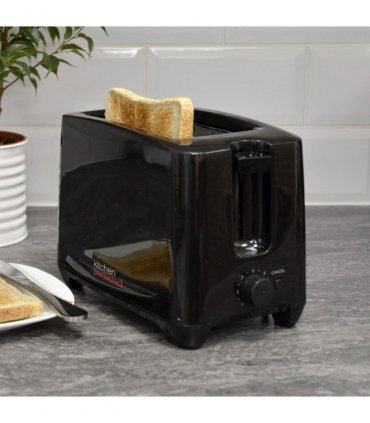 Kitchen Perfected Kettle 2000W Fast Boil 1.7l & 2 Slice Toaster Set - black