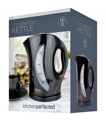 Kitchen Perfected Kettle 2000W Fast Boil 1.7l & 2 Slice Toaster Set - black