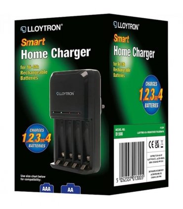 Lloytron Ultra Fast AA/AAA Smart Battery Charger for NiMH Batteries