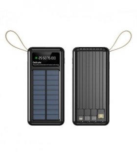 WYEFLUX 10000mAh Portable LED Light & Power Bank with Built-In Cables (USB, USB-C and 8-Pin)