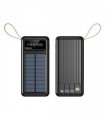 WYEFLUX 10000mAh Portable LED Light & Power Bank with Built-In Cables (USB, USB-C and 8-Pin)