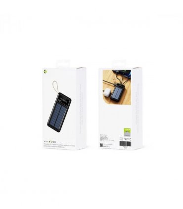 WYEFLUX 10000mAh Portable LED Light & Power Bank with Built-In Cables (USB, USB-C and 8-Pin)