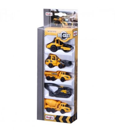 Maisto Mini Working Machines VOLVO CONSTUCTION 5 PACK – Incredibly Detailed Die-Cast Replica Collectible Model